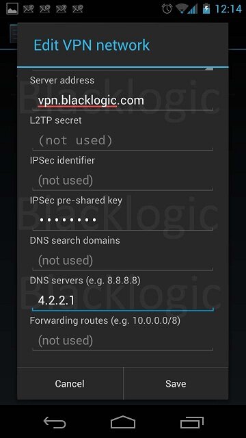 Android 4 VPN Configure