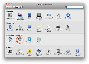 Spotlight dropdown with System Preferences selected